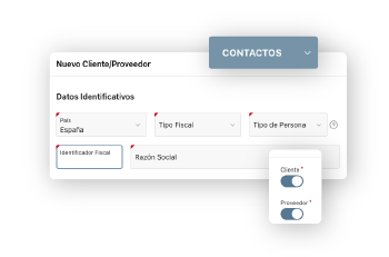 Ilustración con un ejemplo de contacto para nuevo cliente
